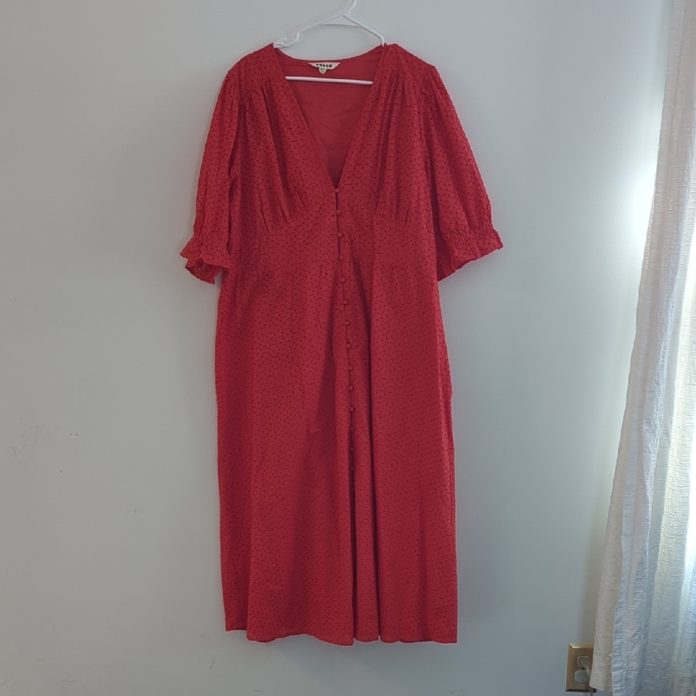 Boden Coral Eyelet/Embroidered Women's Dress US 20/22R